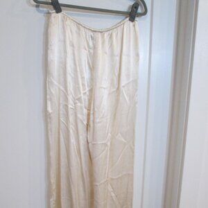 DISSH MYA Cream Satin Wide Leg Pants Size 6 Drawstring Waist